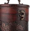 Wooden Vintage Wine Box Round Red Wine Box Flasks Wood Wine Box  Decorative Case