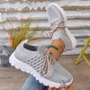 Fashion Women Sneaker Spring Autumn Breathable Mesh Sneakers Woman Non-Slip Light Solid Sports Shoes Women Casual  Lace Up Shoes