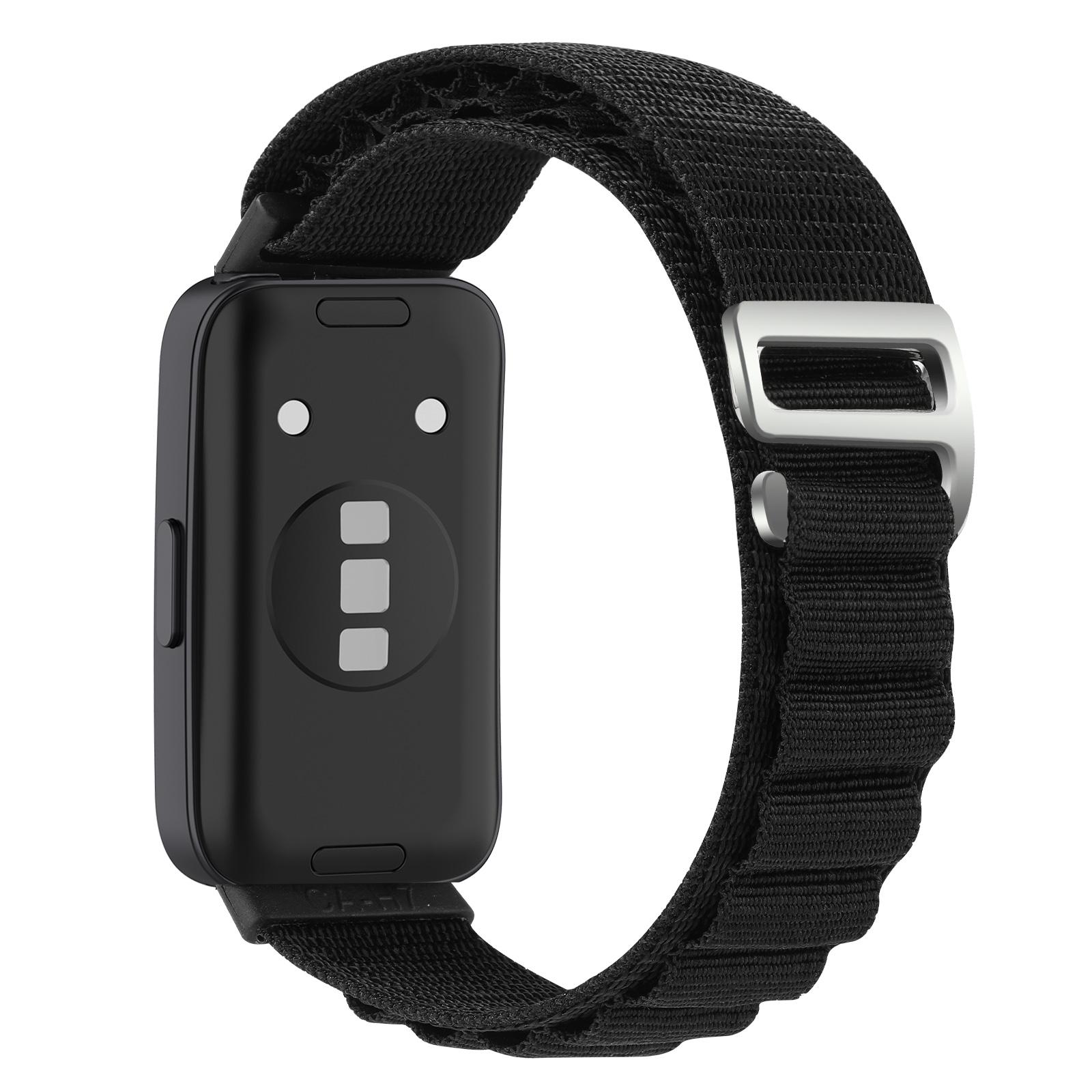 

Альпийская петля для Huawei Band 9 8 Аксессуары для ремешка Регулируемый браслет Эластичный нейлоновый браслет Correa для Huawei Band9 band8 band for huawei band 9 чёрный