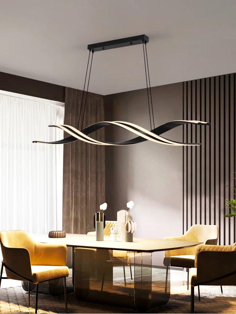 Lampă de masă cu LED pentru restaurant, modernă, minimalistă, nouă, minimalistă, lux, neagră, lungă, cu un cuvânt, lampă de masă pentru bar