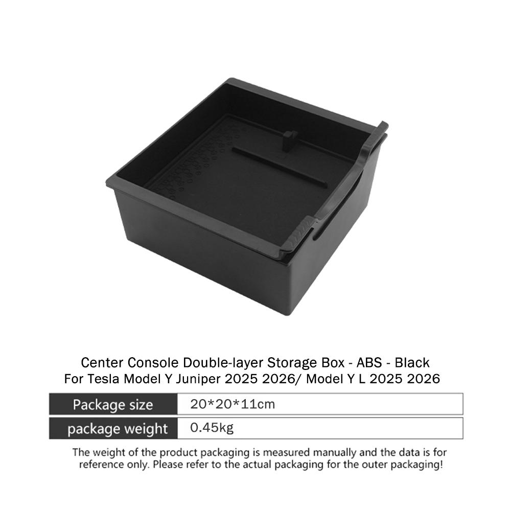 

Center Console Armrest Storage Box For Tesla Model Y Juniper Model Y L 2025 2026 ABS Double-layer Organizer Tray Car Accessories