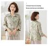 2026 Chic Printed Shirt for Moms: Loose, Nine-Point Sleeve, Spring/Autumn Fashion for Middle-Aged and Elderly Women