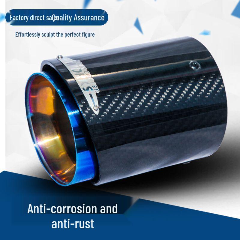 BM Mini Cooper Carbon Fiber Burnt Blue Stainless Steel Exhaust Tailpipe