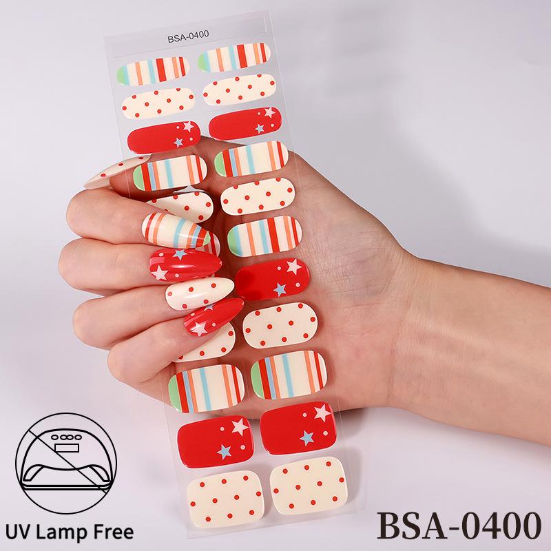 Adesivi per Unghie in Gel Impermeabili Francesi - Carini Cartoni Animati Nail Art Senza Cottura per Stili Europei e Americani