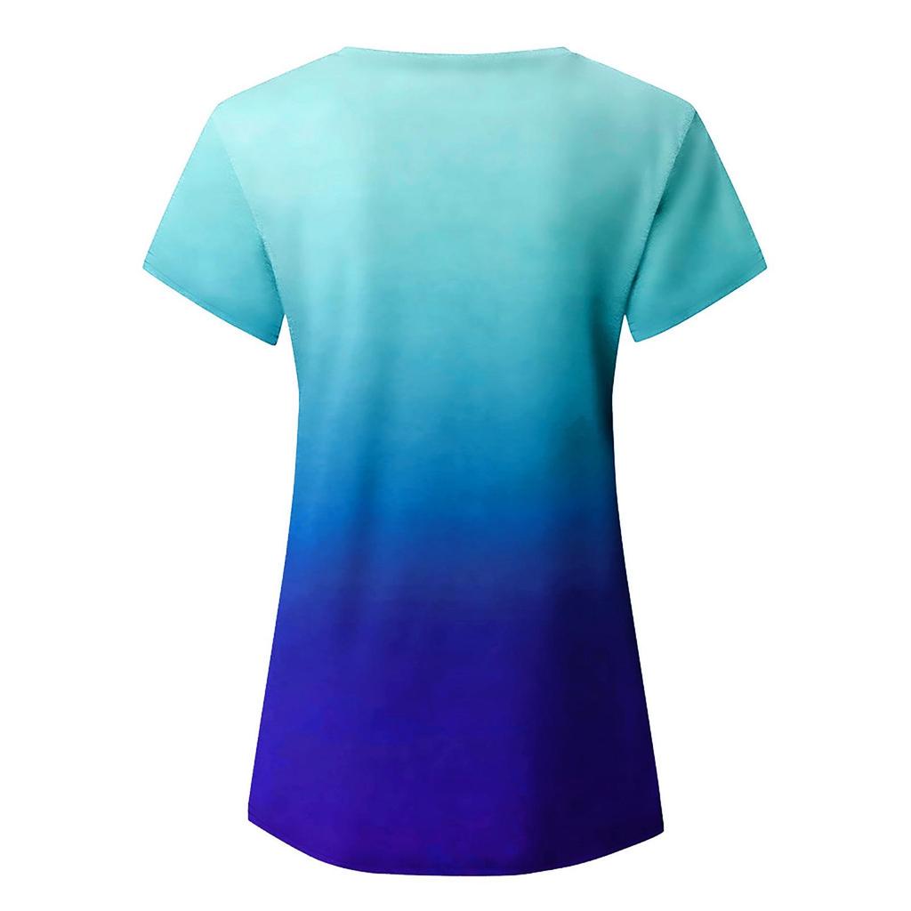 2021 Summer Tie-Dye V-Neck Short Sleeve Women's Trendy T-Shirt