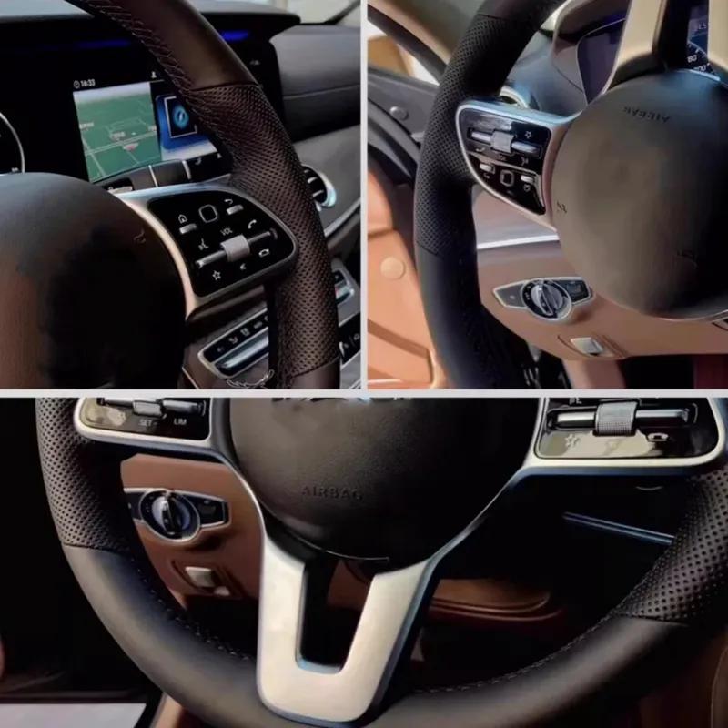 Car Accessories Braid Black Microfiber Leather 2016 2017 Solaris 2017 Accent 2018 Steering Wheel Cover For Hyundai Elantra4