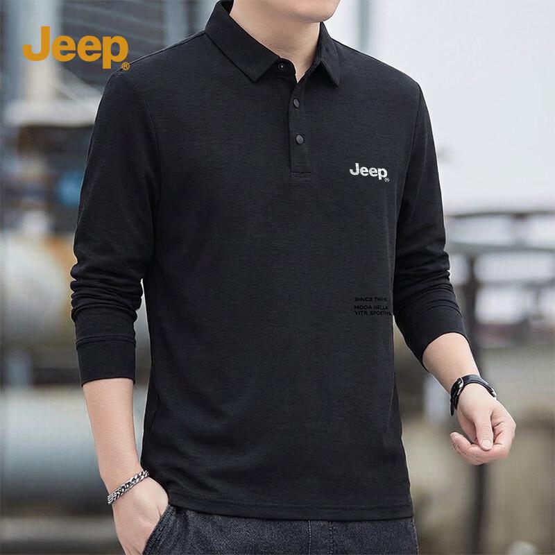 JEEP Men's Long Sleeve Polo Shirt