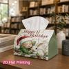 1pc, 2D Flat Printing, Tissue Box with Rabbit And Holly Pattern, Suitable for Bathrooms, Living Rooms, Bedrooms, Dressing Tables, Coffee Tables, And D