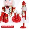 2Pcs 38CM Christmas Nutcracker Soldier Desktop Ornament Candy Series Wooden Handicraft Puppet Christmas Gift Home Decoration