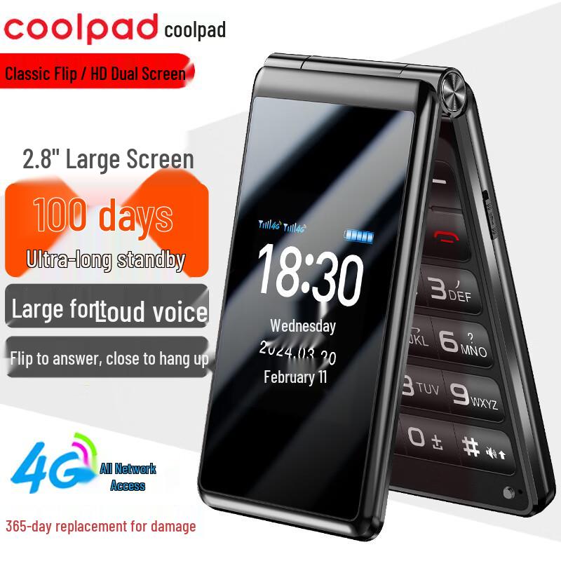 Teléfono Básico con Tapa Coolpad K60 4G para Personas Mayores (Versión CN)