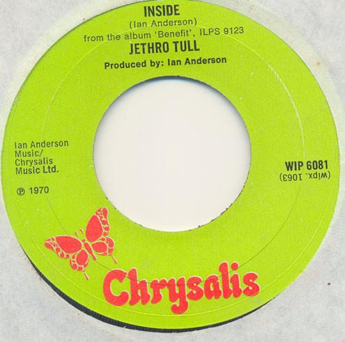 

7inch Record JETHRO TULL - Inside WIP6081 Chrysalis 1970 UK Rock Used