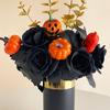 Halloween Zwarte Kunstmatige Rozenbloemen Donkere Horror Gotische Zwarte Gesimuleerde Bloemenbos voor Huis Bruiloft Feest Halloween Decoratie