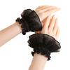 Women's Lace Mesh Cap Sleeves with Extended Bell Sleeve Cuffs
