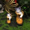 Cat Statue Cat Sleeps In Boot Resin Ornament Funny Desk Top Decorations Gift