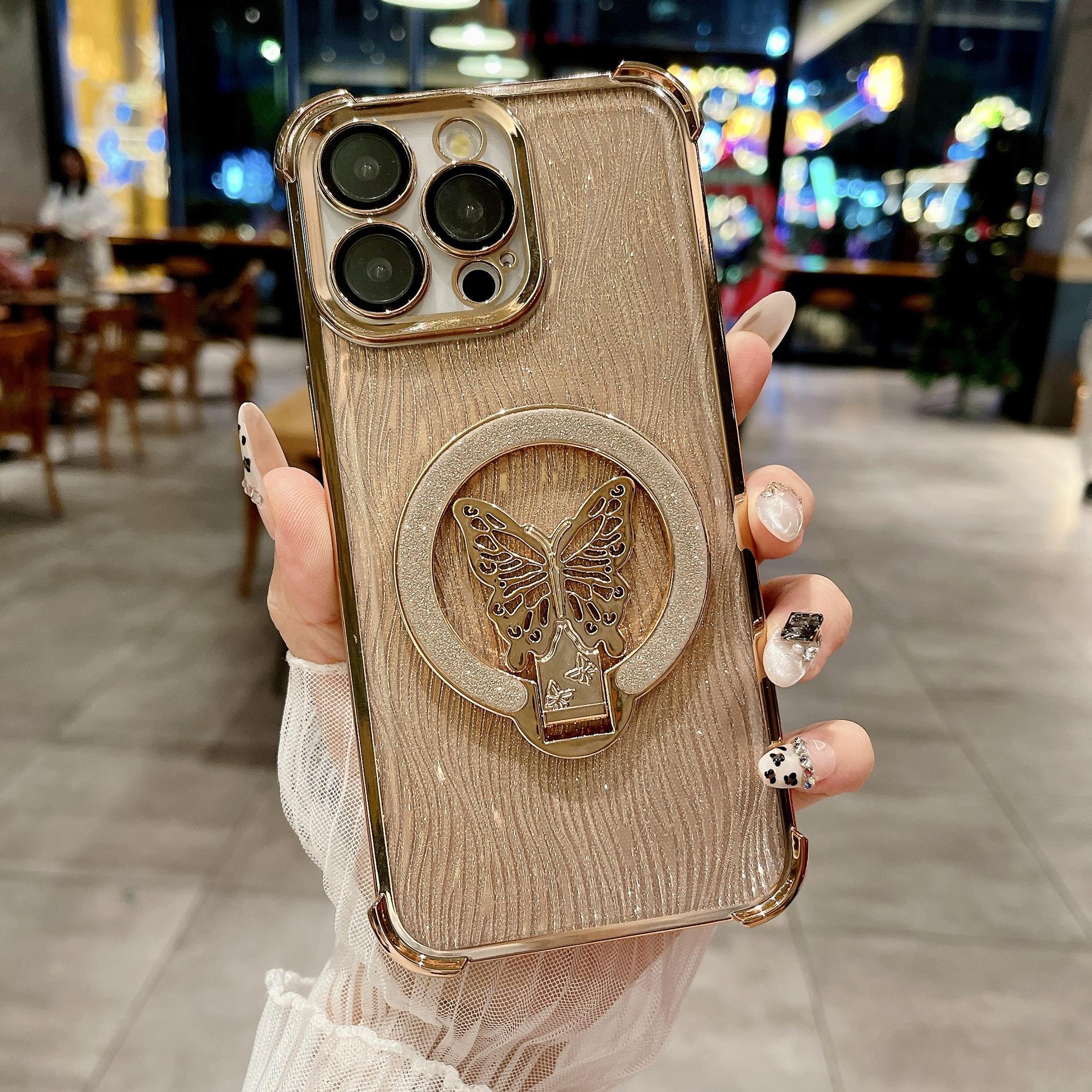 

Suitable for Apple 16ProMax Phone Cases, Huawei Mate Four-corner Electroplated Stands, and Xiaomi 15 iPhone7P/8P