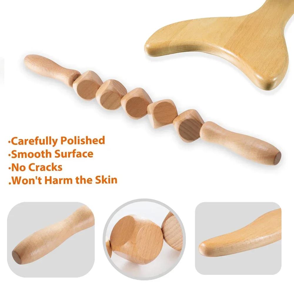 3pcs Maderoterapia Kit Complete Massager Mader Therapy Body Therapy Complete Professional Wood Massage Tools For Body Contour