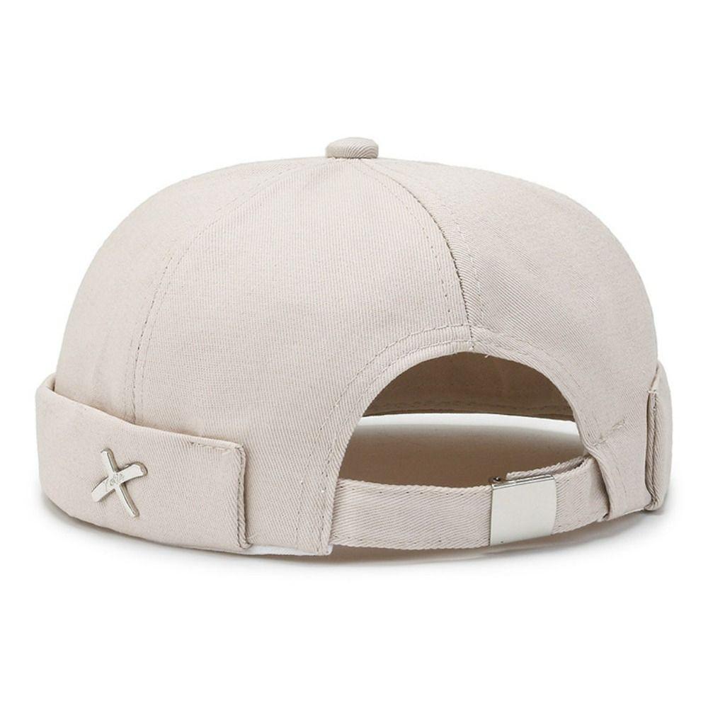 Metal X Logo Beanie Hat Vintage Brimless Skullies Cap Leisure Casual Melon Caps Streetwear