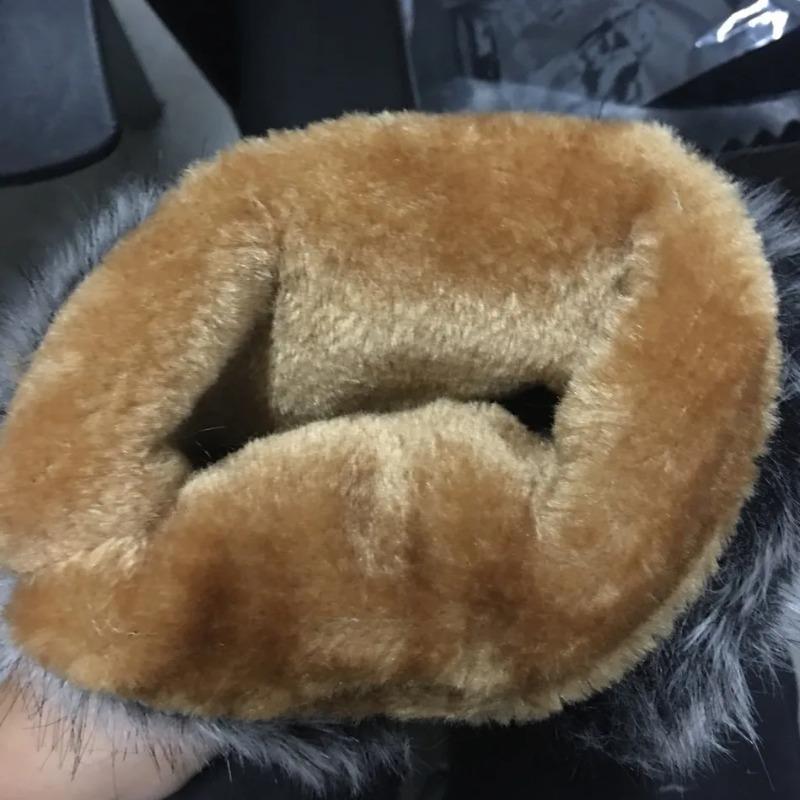 New Winter Women Boots Casual Warm Fur Mid-Calf Boots Shoes Women Slip-On Round Toe Wedges Snow Boots Shoes Muje Plus Size 42
