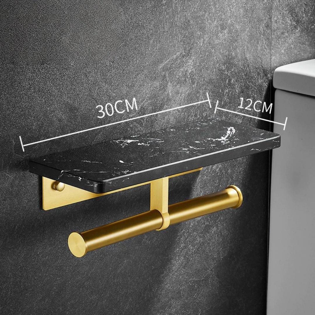 Black Marble Bathroom Paper Holder with