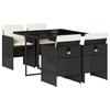 VidaXL Garden Dining Set Cushions 5pcs Black Wicker 3210534