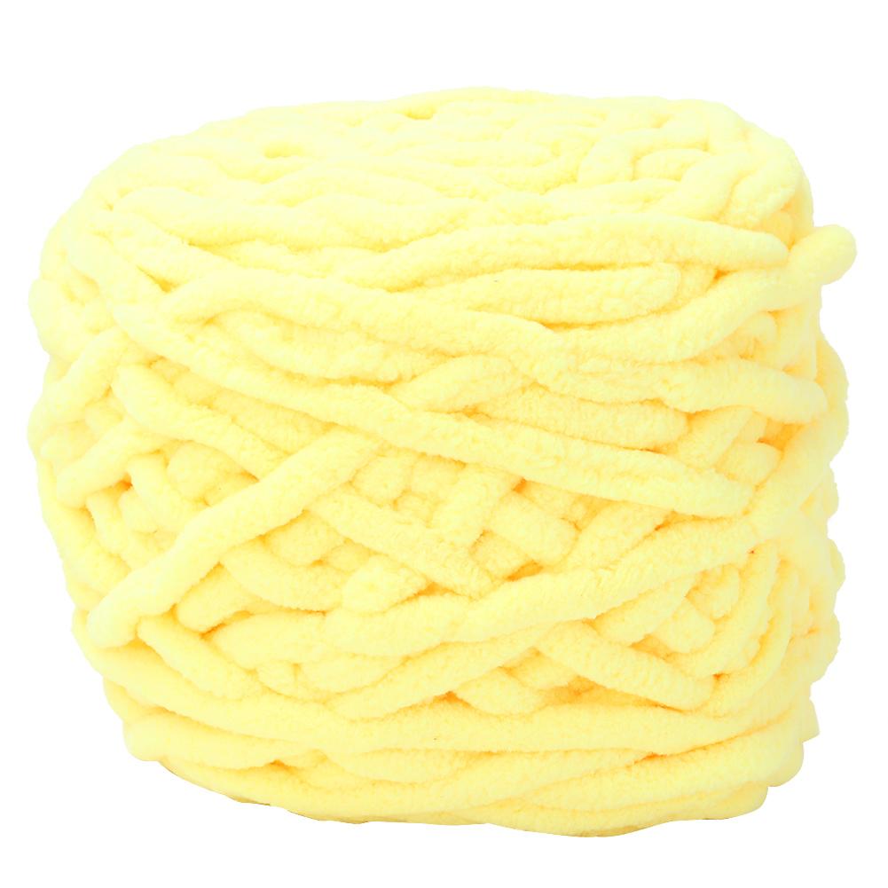 Single Thick Ice Strip Yarn Needle Knitting Woven Blanket Slipper Line(Milk White)
