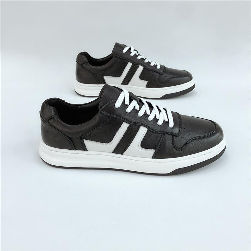 

The first layer of cowhide breathable casual little white shoes men s 2025 new trendy fashion versatile lace-up soft sole comfortable board shoes 37 чёрный