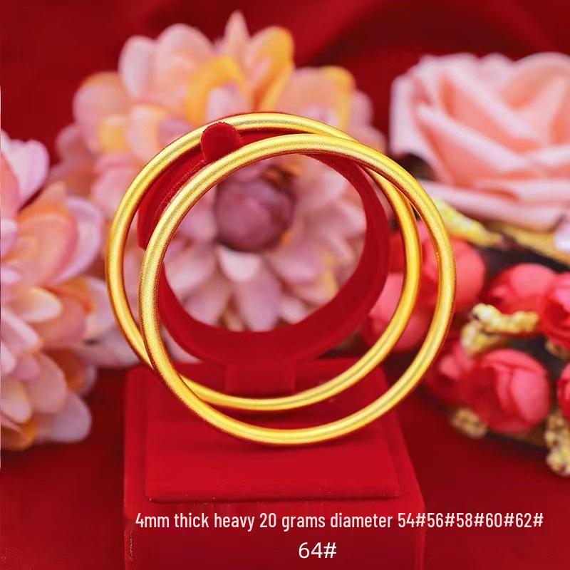 Vietnamesisches Sandgold Erbe Lotus Armband mit Imitation Gold Schlichtem Ring