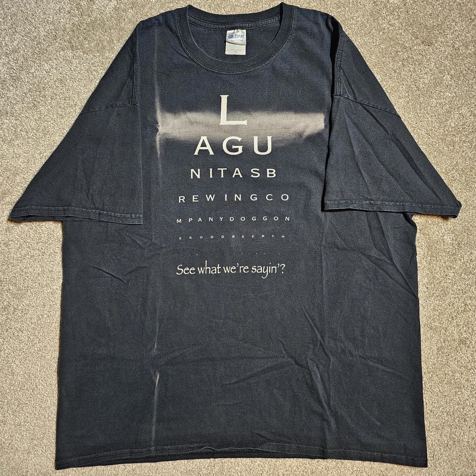 

Vintage Y2k Lagunitas IPA Beer T-shirt Mens XL Black Faded Sight Chart Parody 00 S