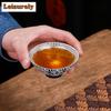 70 ml antike blau-weiße Teetasse aus Silber mit eingelegter Keramik-Meistertasse, große Teeschale, Einzeltasse, Kung-Fu-Teeservice, chinesische Teetasse