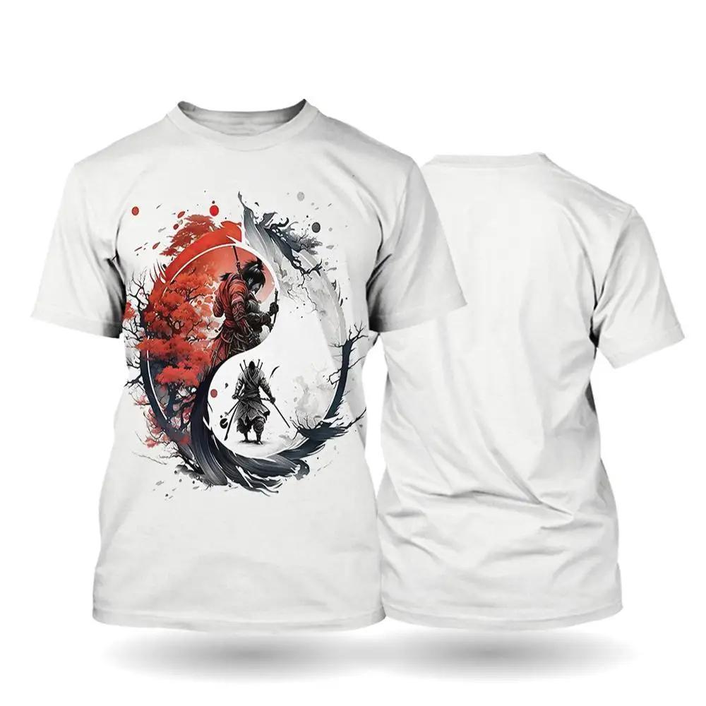 Japanese Bushido T-Shirts Samurai 3D Print Men's Woman Short Sleeve T Shirt Oversized Vintage Harajuku Tops Tees Unisex Clothing