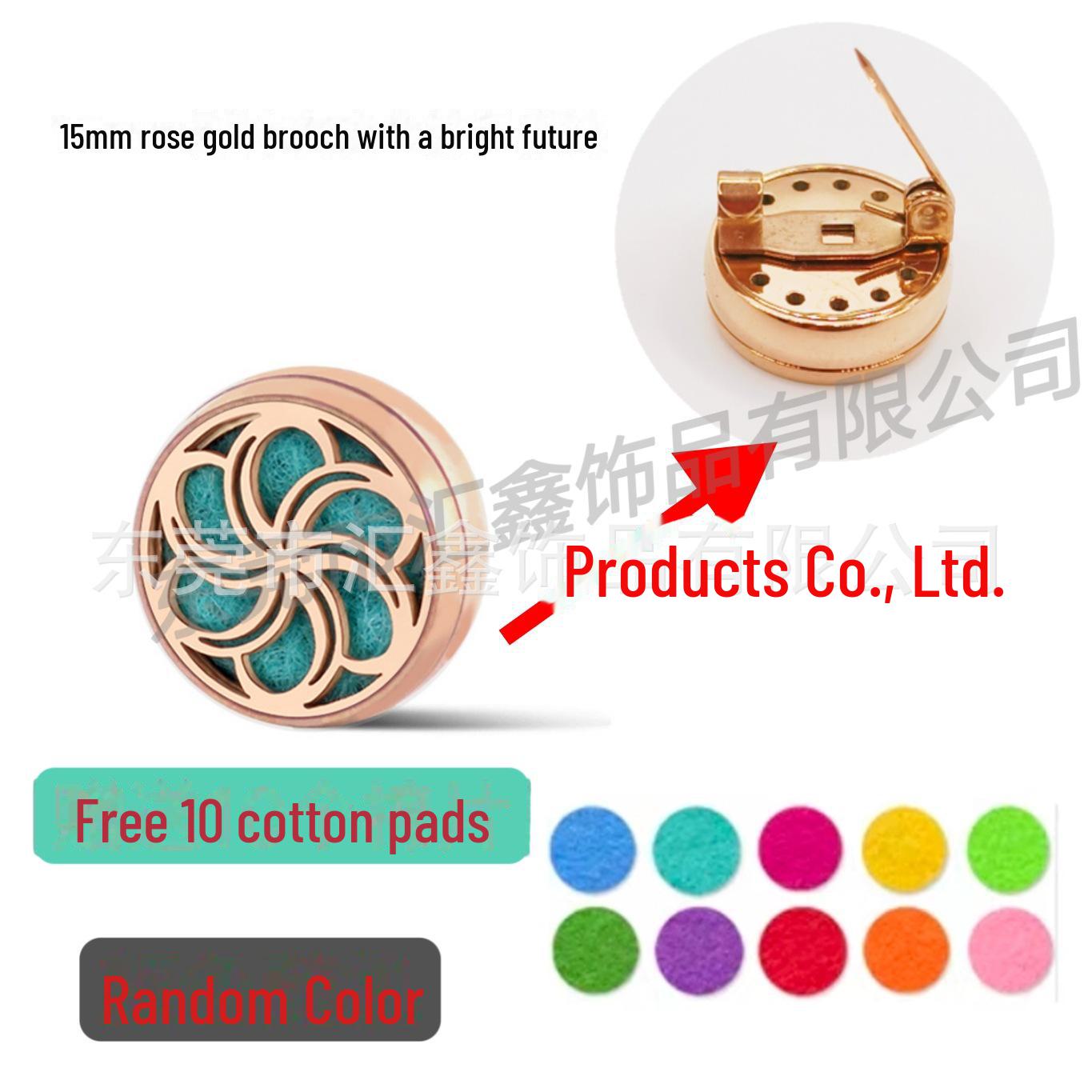 

Миниатюрная брошь в виде диффузора духов в виде эфирного масла из розового золота и титановой стали, 15 мм. 15mm Rose Gold