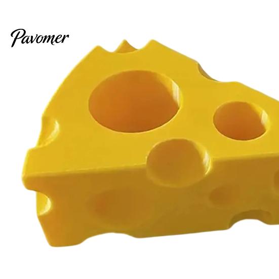 Standard Size Toothpaste Rack 3D Printed Storage Rack, Cheese Shaped Toothbrush And Holder, Moisture-Proof Multi-Sized Holes Organizer for Bathroom