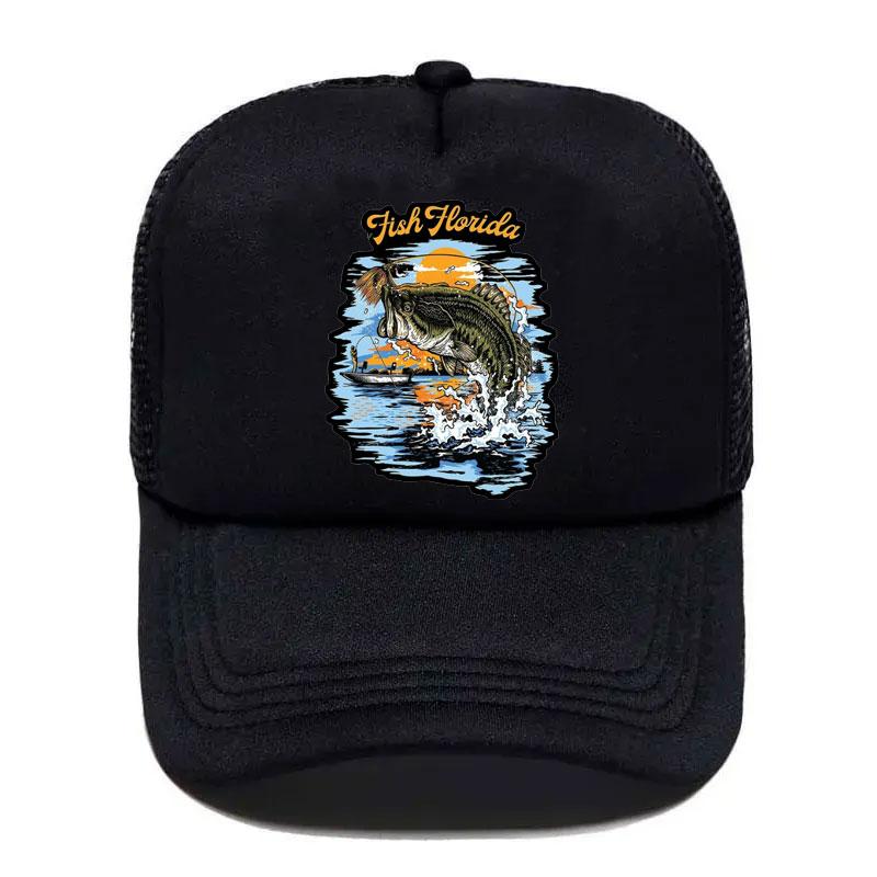 For Fishing Fish Logo Mesh Trucker Hat Fashion Unisex Women Advertising Travel Team Baseball Caps Truker Hats Snapback Cap