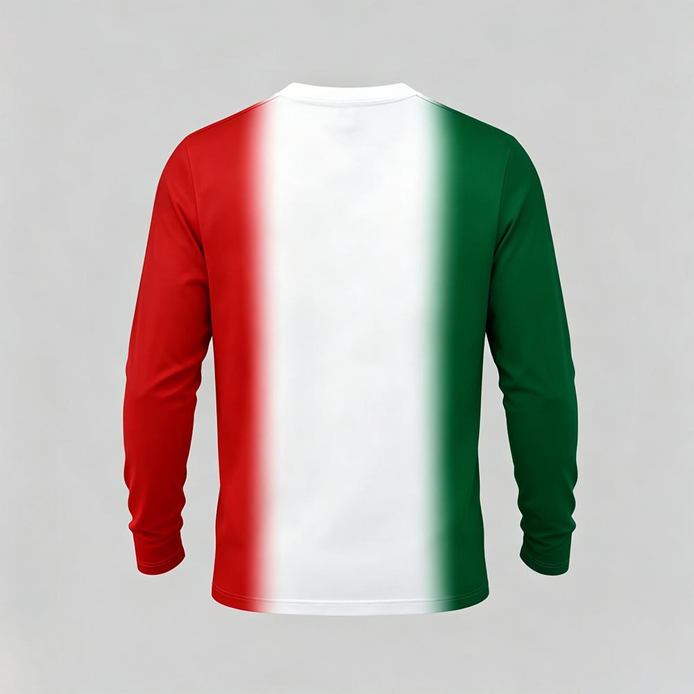T-shirt à manches longues imprimé thème Mexique Mode Décontracté Motif Drapeau Mexicain Streetwear Homme Sport Extérieur Respirant Hauts