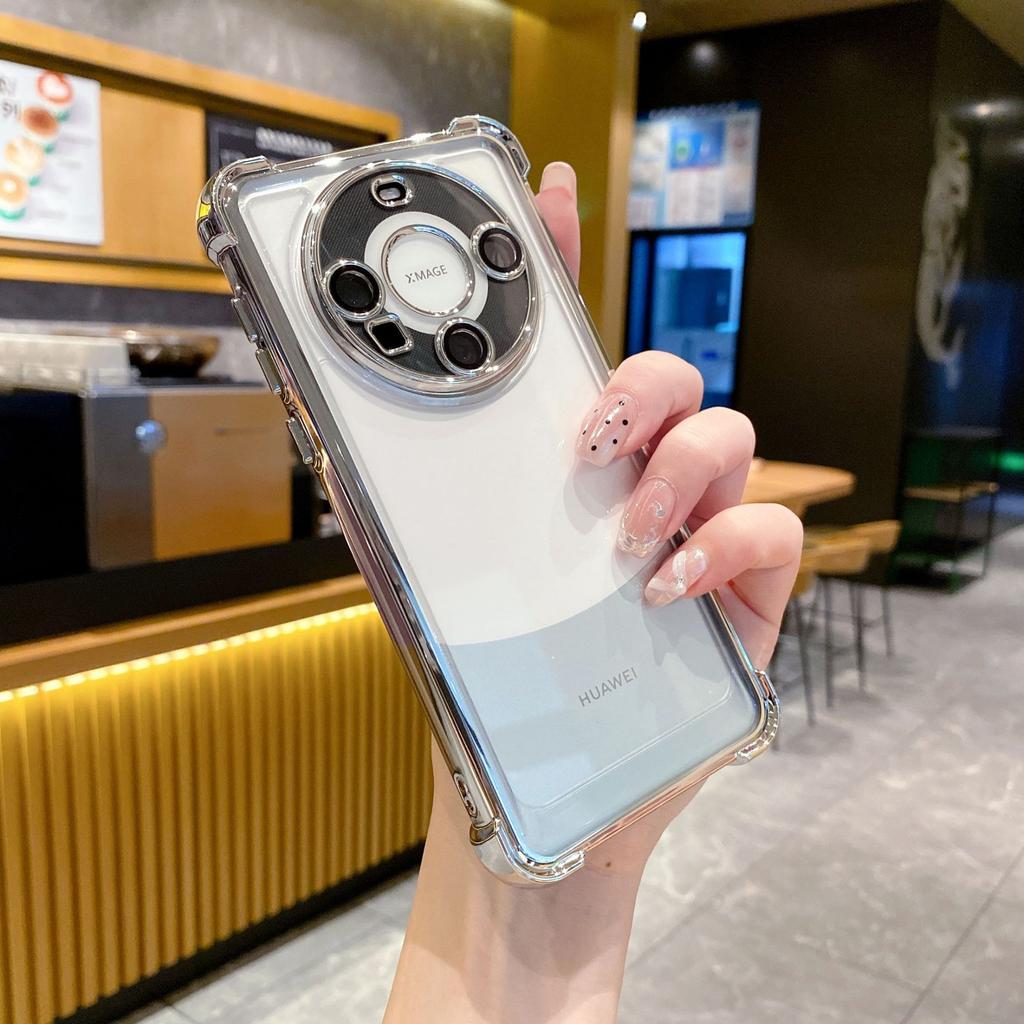 Four corners anti-drop electroplating space case for Huawei MATE60PRO for MATE50 mobile phone case with lens film