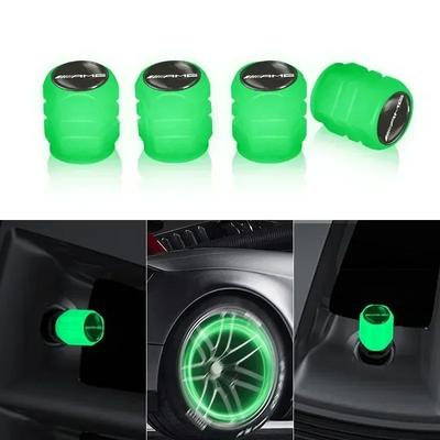 4PCS Car Luminous Tire Valve Cap Wheel Nozzle Night Glowing Caps For Mercedes Benz Amg W204 W213 W205 W211 W212 W176 W205 W203