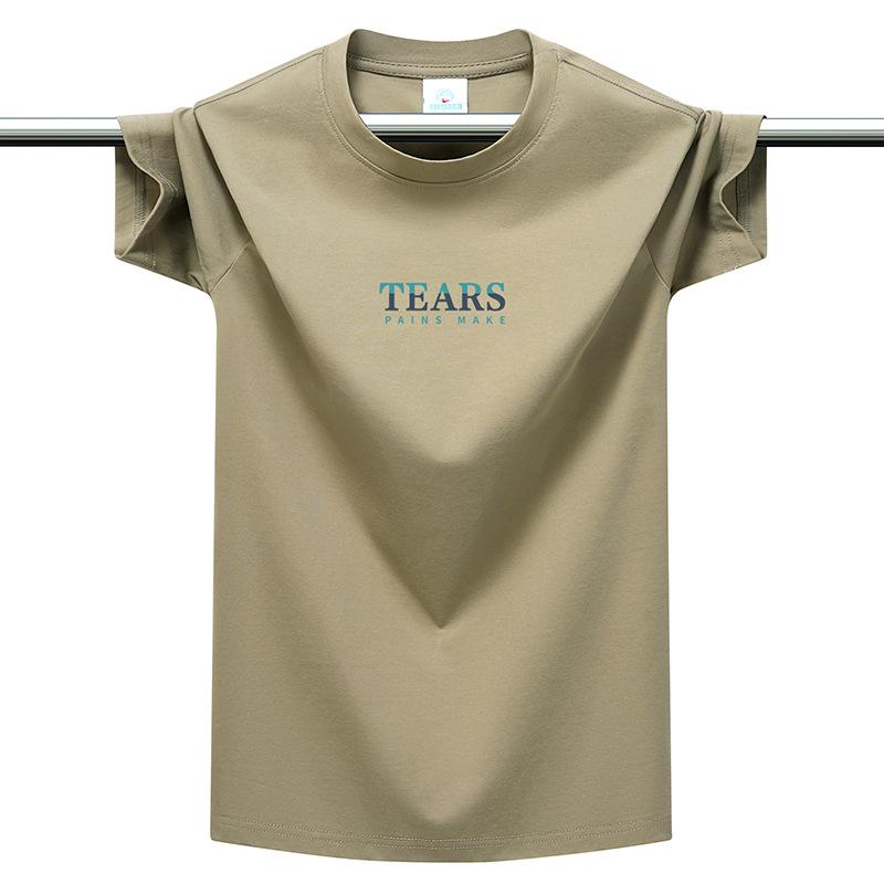 

Men s T-shirt 220GSM Heavyweight Cotton Mint Green Short Sleeve Round Neck Tee Casual Slim Fit Breathable Soft Fashion 6XL хакі