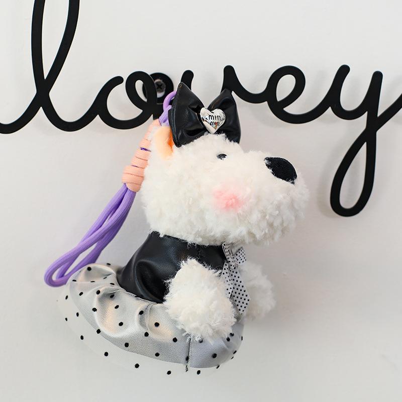 ins West Highland Dog Plush Toy Pendant Bow Puppy Girl Heart Bag Keychain Pendant