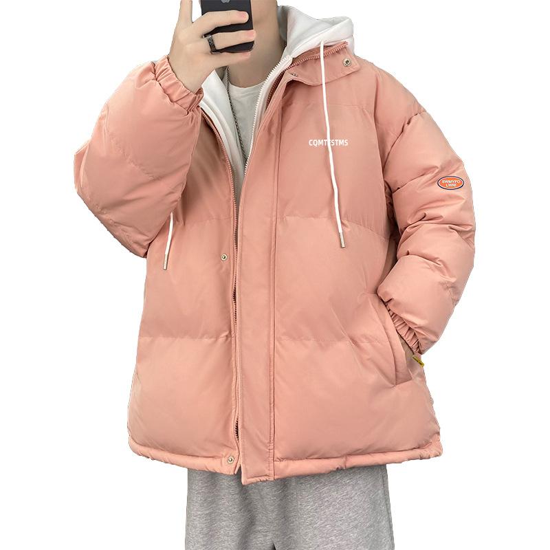 Fake Two-piece Padded Jacket Boys Brand Teen Splicing Flow Winter Thickened Padded Jacket Hooded Padded Jacket