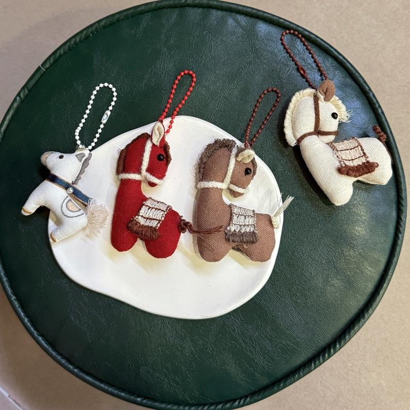 Year Of The Horse  Year Festive Doll Ornament Chinese Style Pony Zodiac Ornament Schoolbag Pendant Keychain