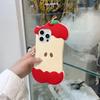 For iPhone 16 Pro Max Silicone Case Cute Eaten Apple Design Shockproof Phone Back Cover