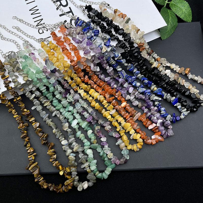 

Богемне агатове намисто-чокер з натуральної кришталевої крихти Pebble Necklace 5-8cm 20-38g