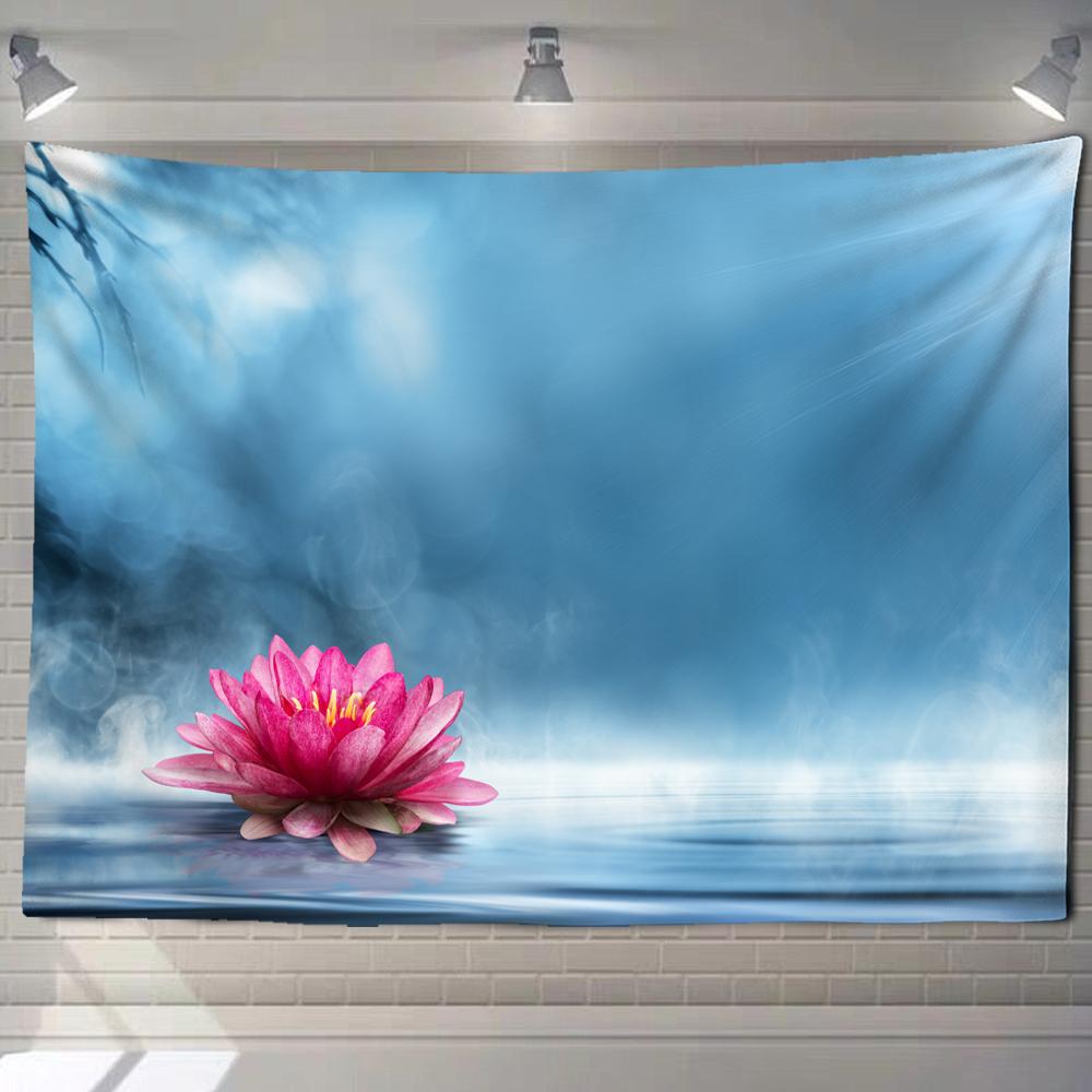 Wall Tapestry, Zen Garden, Massage Stone and Water Lily Beach Towel Throw Blanket Picnic Yoga Mat Family Outfit