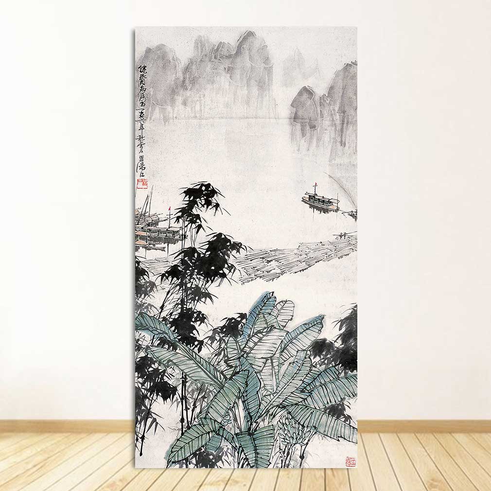 Classic Chinese Ink painting Landscapes Large Size Wall Picture For Living Room Home Decor-7 Huge Size Canvas Print Painting,