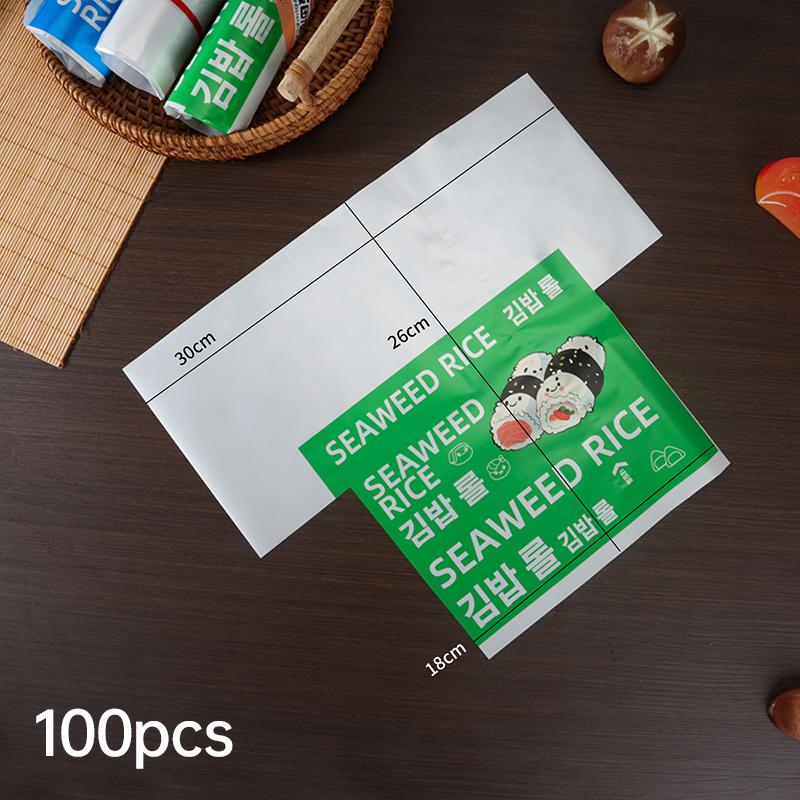 100 Stuks Cartoon Japanse Sushi Rol Verpakkingstas Draagbare Rijstbal Verpakkingstas Rijstbal Wegwerp Verpakkingstassen Nieuw