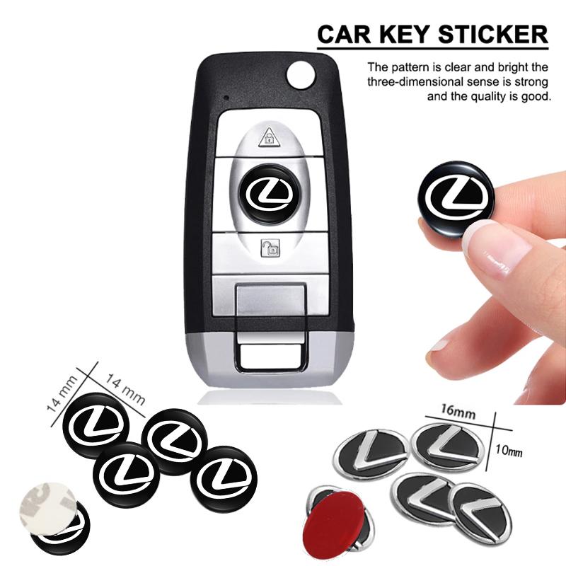 MMLU4 14/16mm Car Key Stickers Aluminum Decorative Paster For Lexus RX330 IS250 Ct200h ES300h GX Auto Interior Accessories keychain