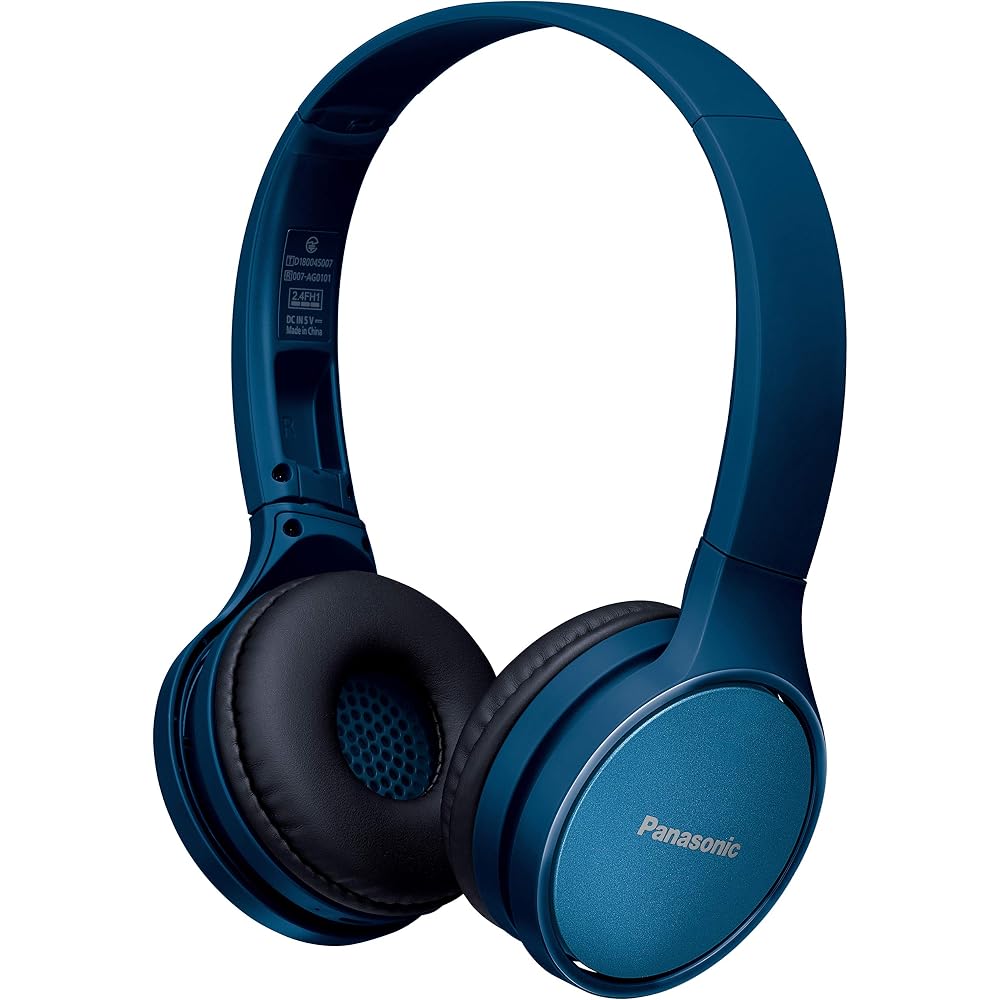Panasonic Closed-Type Wireless Bluetooth Headphones, Blue, RP-HF410B-A
