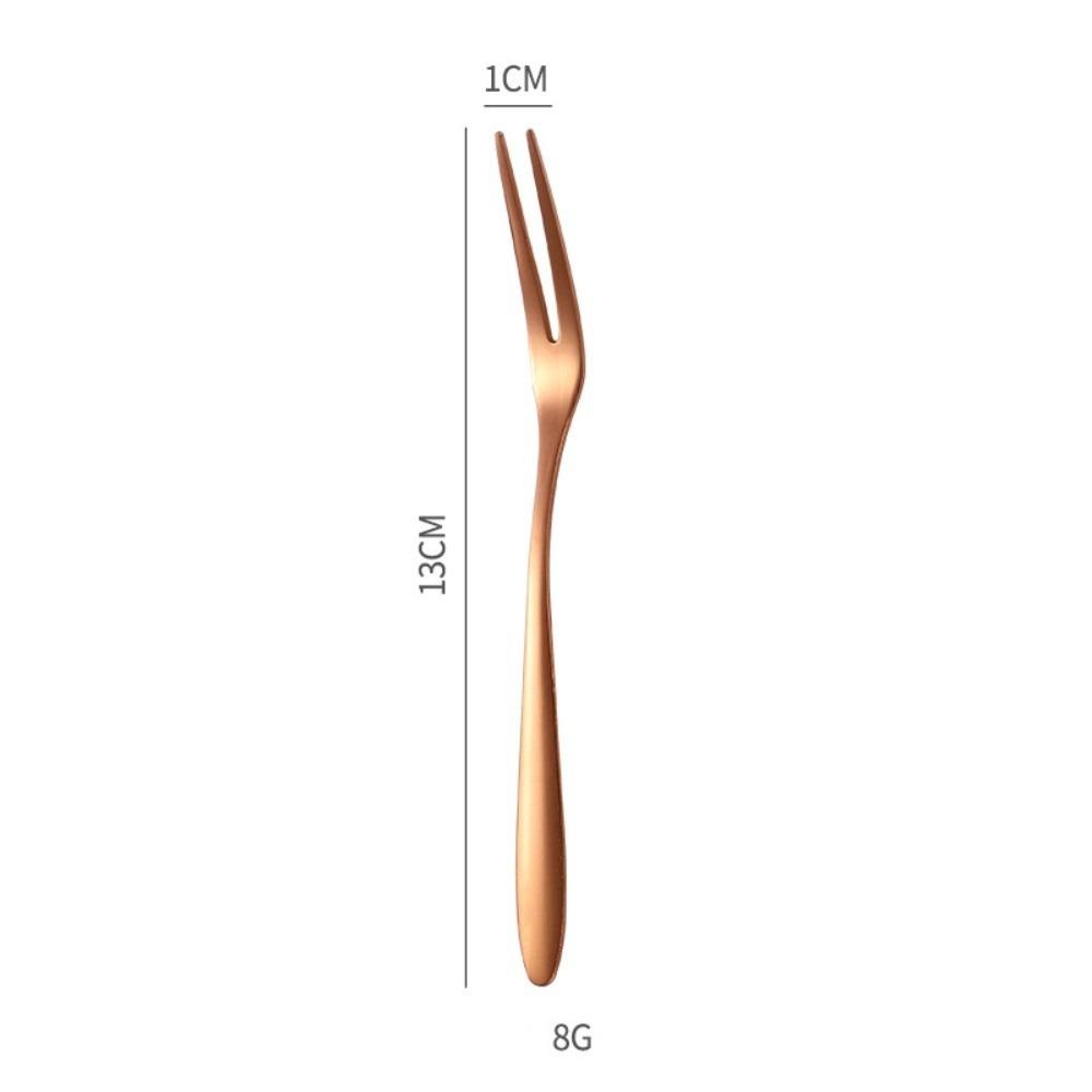 Stainless Steel Fruit Fork Tableware Long Handle Fruit Stick Food Picks Two-tine Small Toothpick Kitchen Accessories