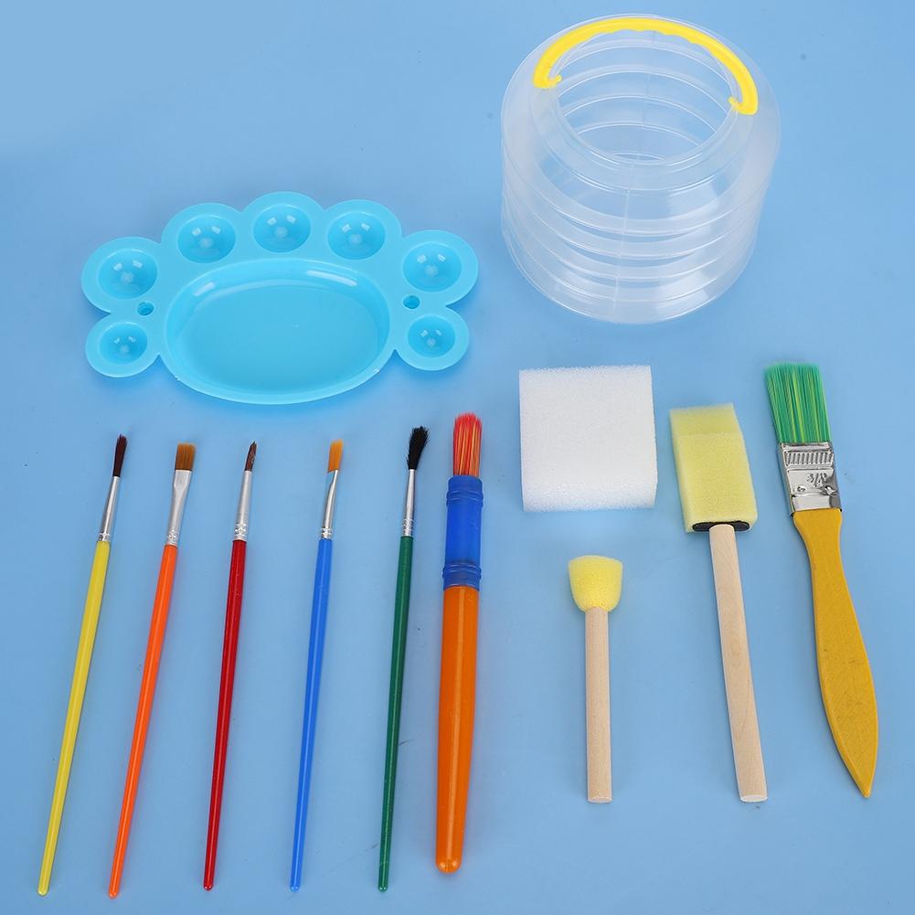 YS8011 Conjunto de Pintura Infantil DIY Grafite Pincel de Belas Artes Paleta Balde Brinquedos de Desenho