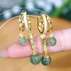 Zircon Golden Bamboo Jade Bead Pendant Earrings For Women Fashionable Personalized Daily Accessory Party  Birthday Gifts